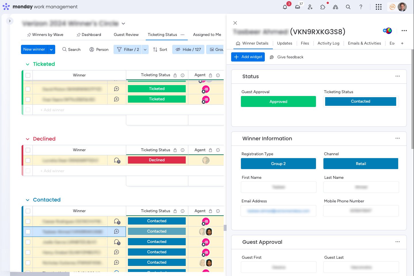 Ticket Status View